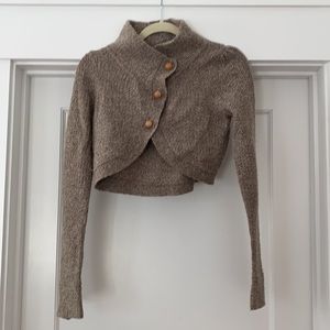 ANTHROPOLOGIE CHARLIE & ROBIN tan shrug size small